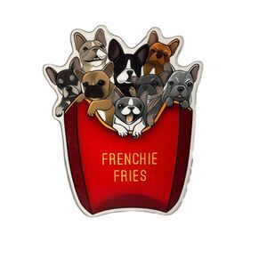 French Bulldog & French Fries Sticker - Perfect for Car, Fridge, Laptop